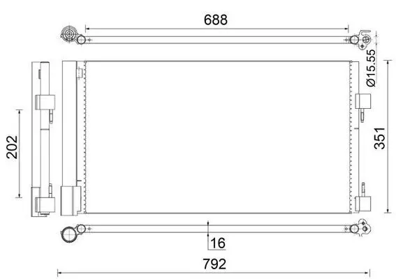 Kondenzátor, klimatizace MAHLE AC 486 000S