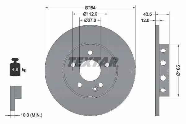 Brzdový kotouč TEXTAR 92059303
