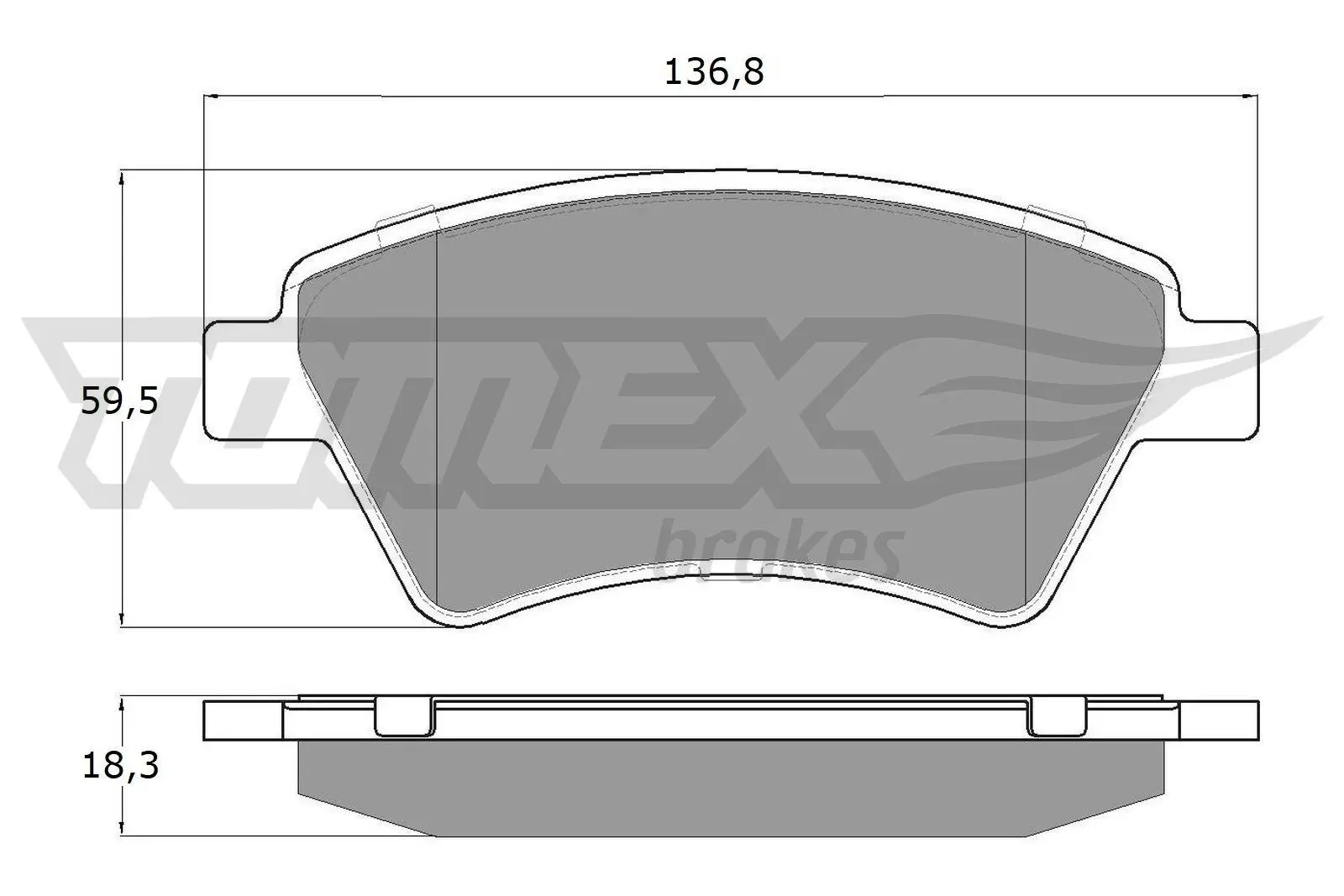 Sada brzdových destiček, kotoučová brzda TOMEX Brakes 13-54