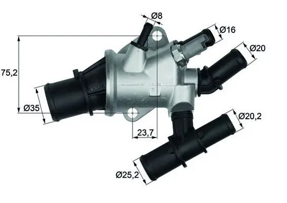Termostat, chladivo MAHLE TI 155 88