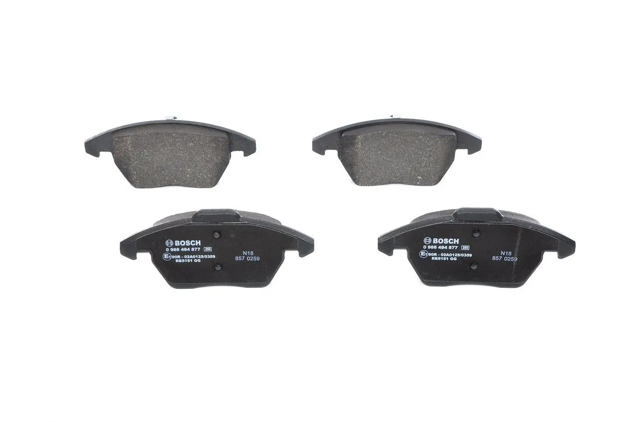 BOSCH Sada brzdových destiček, kotoučová brzda 0986494877