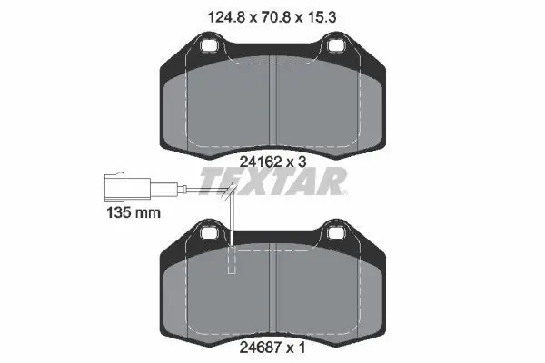 TEXTAR Sada brzdových destiček, kotoučová brzda 2416202
