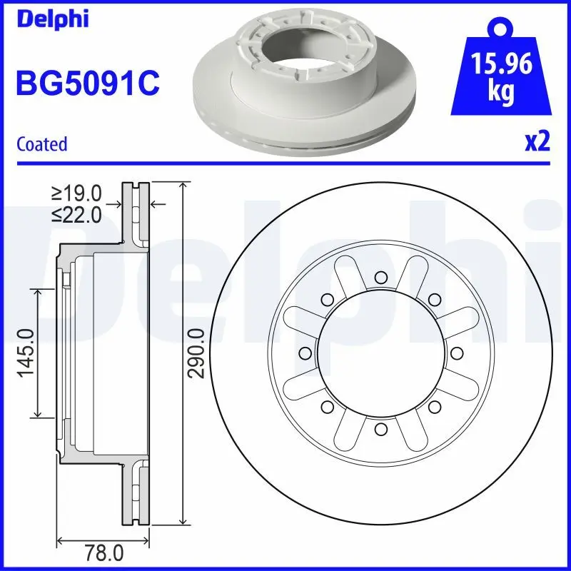 Brzdový kotouč DELPHI BG5091C