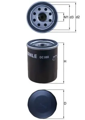 Olejový filtr MAHLE OC 986