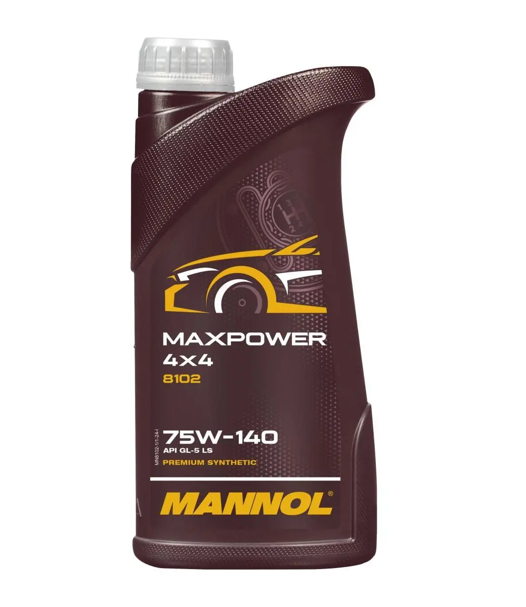 MANNOL Převodový olej 8102 Maxpower 4x4 75W-140 GL-5 - 1L (Celoroční převodový olej poslední generace (obsahuje PAO) speciálně navržený pro mazání)
