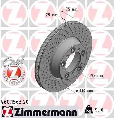Brzdový kotouč ZIMMERMANN 460.1563.20
