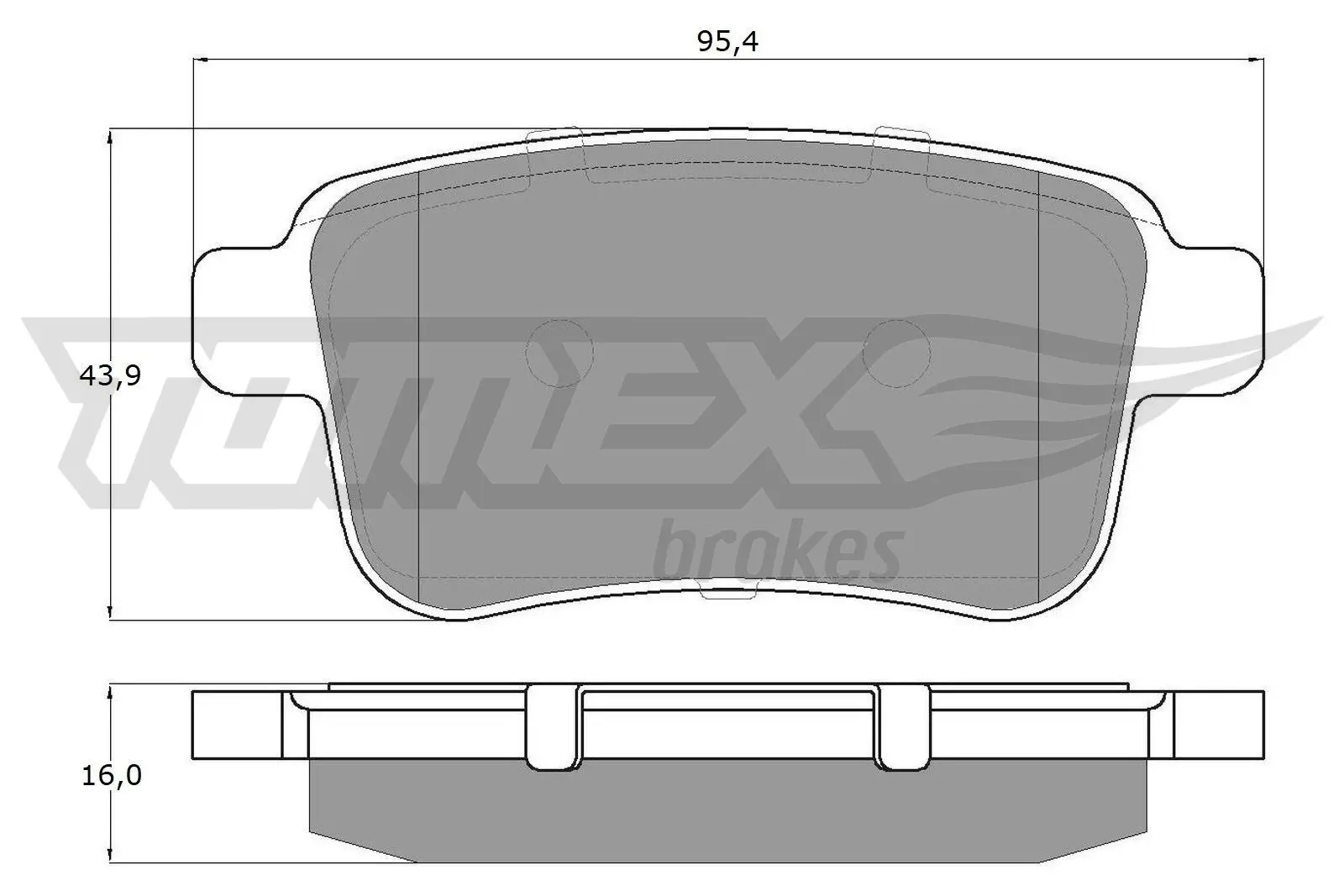Sada brzdových destiček, kotoučová brzda TOMEX Brakes 15-85