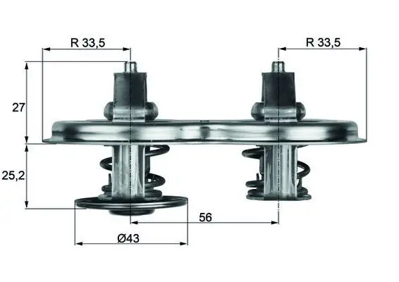 Termostat, chladivo MAHLE TX 33 83D