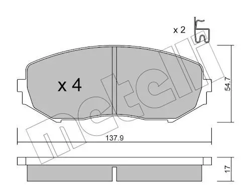 Sada brzdových destiček, kotoučová brzda METELLI 22-0766-0