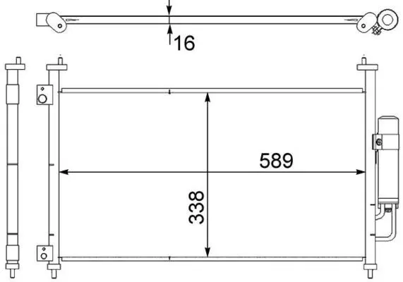 MAHLE ORIGINAL Kondenzátor, klimatizace AC 464 000S