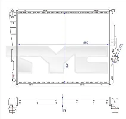 Chladič, chlazení motoru TYC 703-0006-R