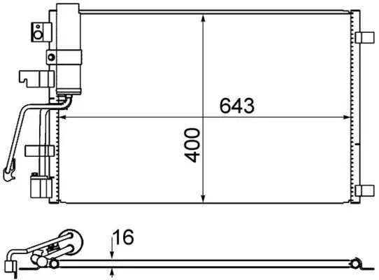 Kondenzátor, klimatizace MAHLE AC 607 001S