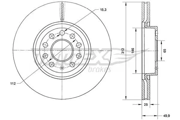 Brzdový kotouč TOMEX Brakes TX 71-12