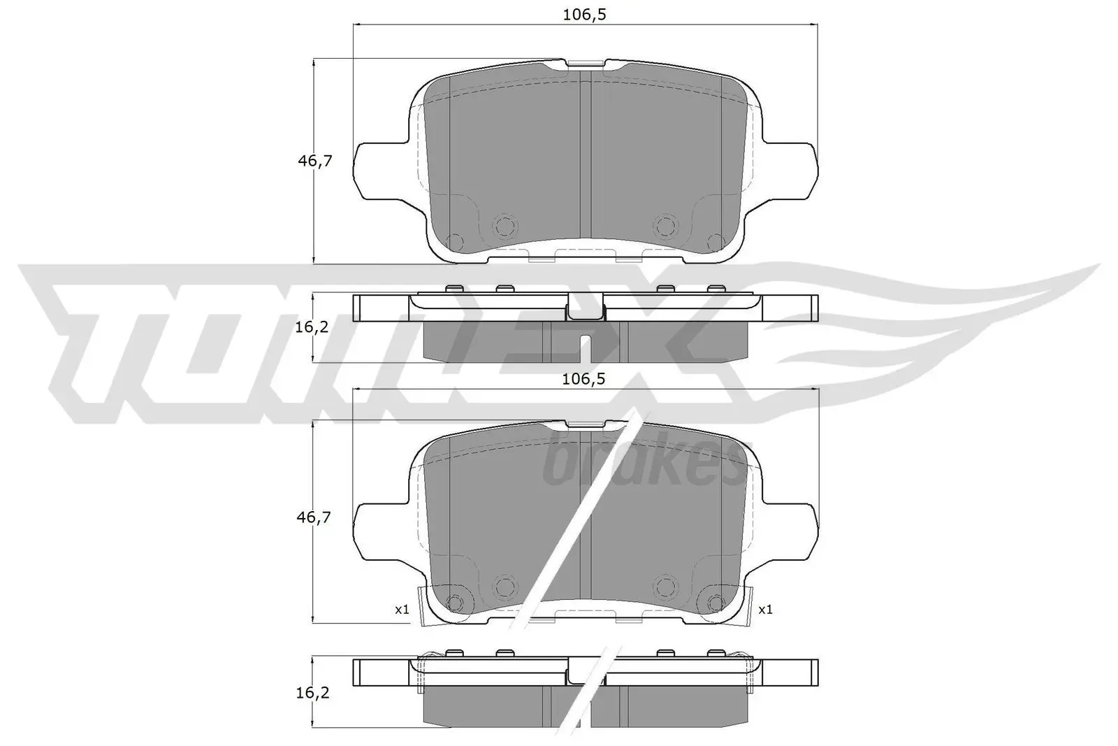 Sada brzdových destiček, kotoučová brzda TOMEX Brakes 19-11