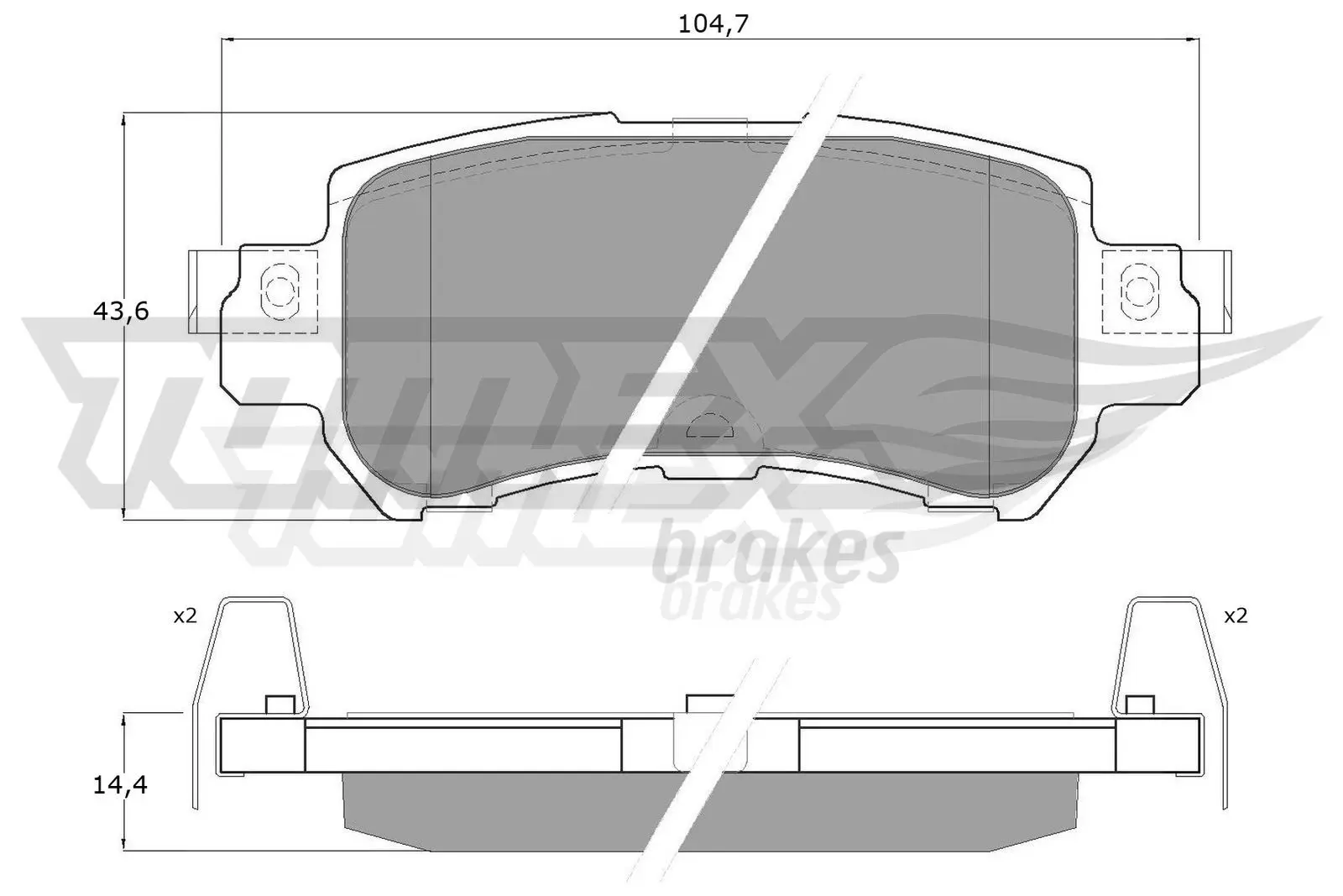 Sada brzdových destiček, kotoučová brzda TOMEX Brakes 17-26