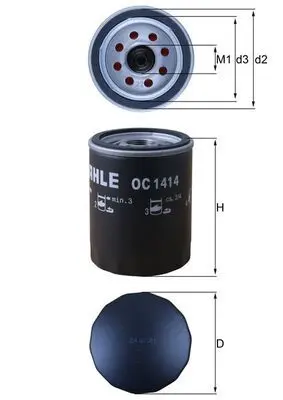 MAHLE ORIGINAL Olejový filtr OC1414