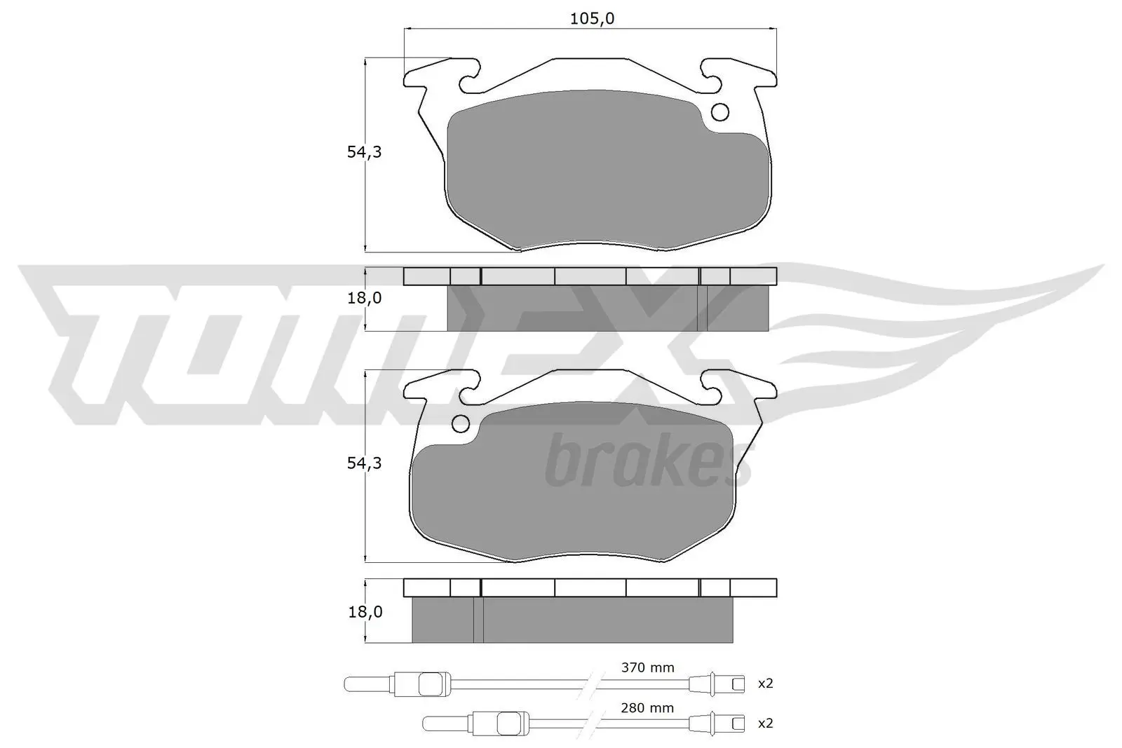 Sada brzdových destiček, kotoučová brzda TOMEX Brakes 10-341