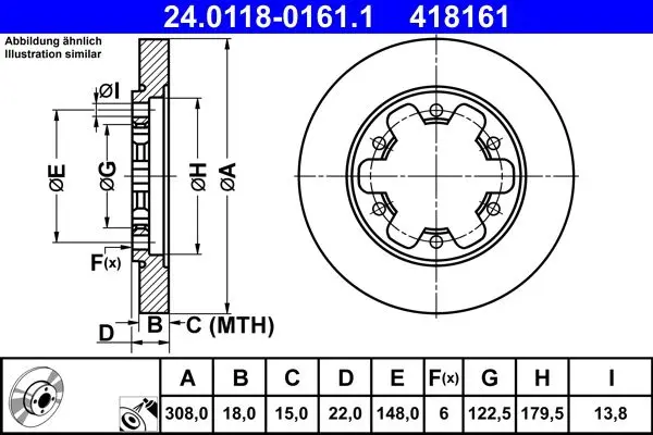 Brzdový kotouč ATE 24.0118-0161.1