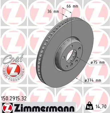 Brzdový kotouč ZIMMERMANN 150.2915.32