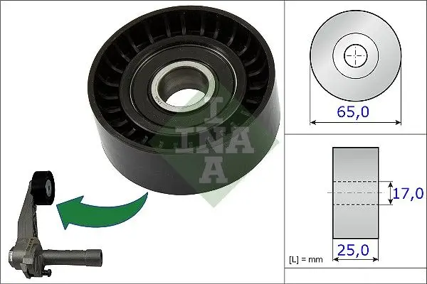 Napínací kladka, žebrovaný klínový řemen Schaeffler INA 531 0866 10