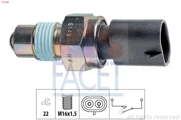 Spínač, světlo zpátečky FACET 7.6149