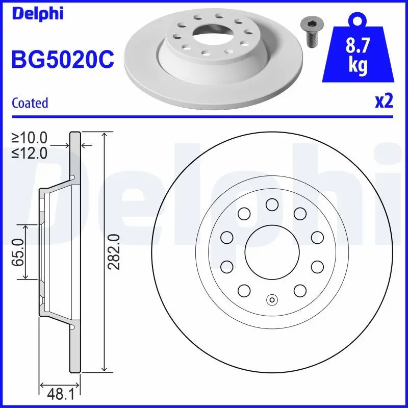 Brzdový kotouč DELPHI BG5020C