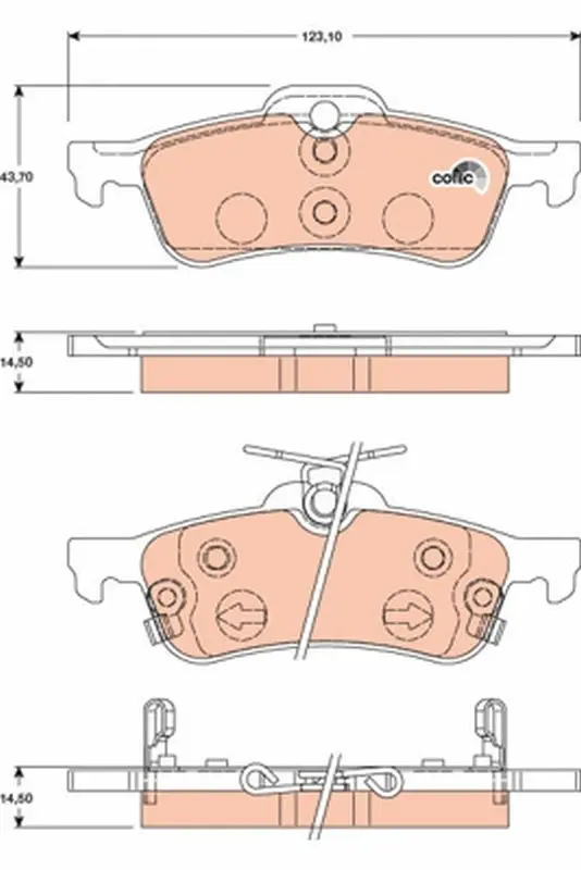 Sada brzdových destiček, kotoučová brzda TRW GDB3458