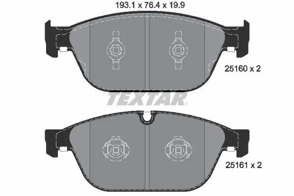 Sada brzdových destiček, kotoučová brzda TEXTAR 2516002