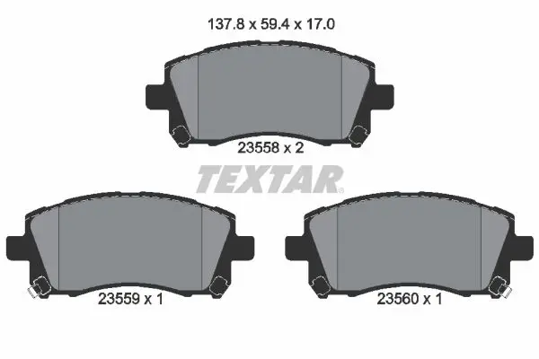 TEXTAR Sada brzdových destiček, kotoučová brzda 2355802