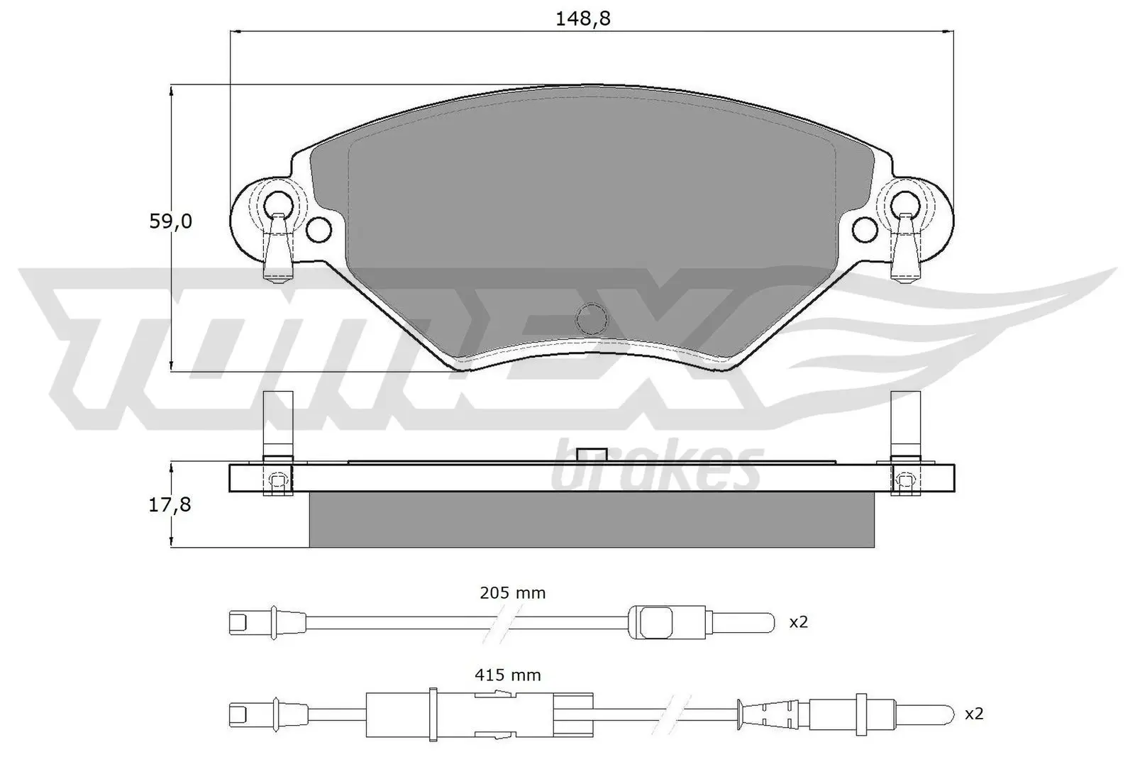 Sada brzdových destiček, kotoučová brzda TOMEX Brakes 13-31