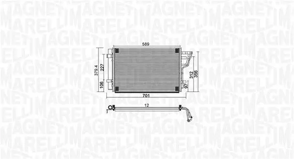 Kondenzátor, klimatizace MAGNETI MARELLI 350203951000