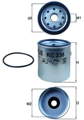 Palivový filtr MAHLE KC 238D