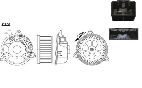 vnitřní ventilátor MAHLE AB 195 000S