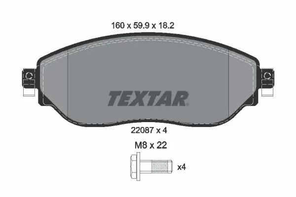 Sada brzdových destiček, kotoučová brzda TEXTAR 2208701
