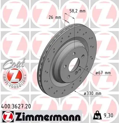 Brzdový kotouč ZIMMERMANN 400.3627.20
