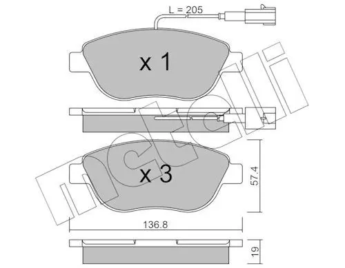 Sada brzdových destiček, kotoučová brzda METELLI 22-0322-0