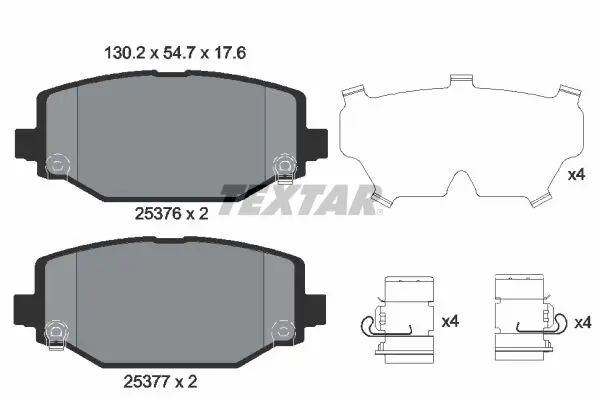 Sada brzdových destiček, kotoučová brzda TEXTAR 2537601