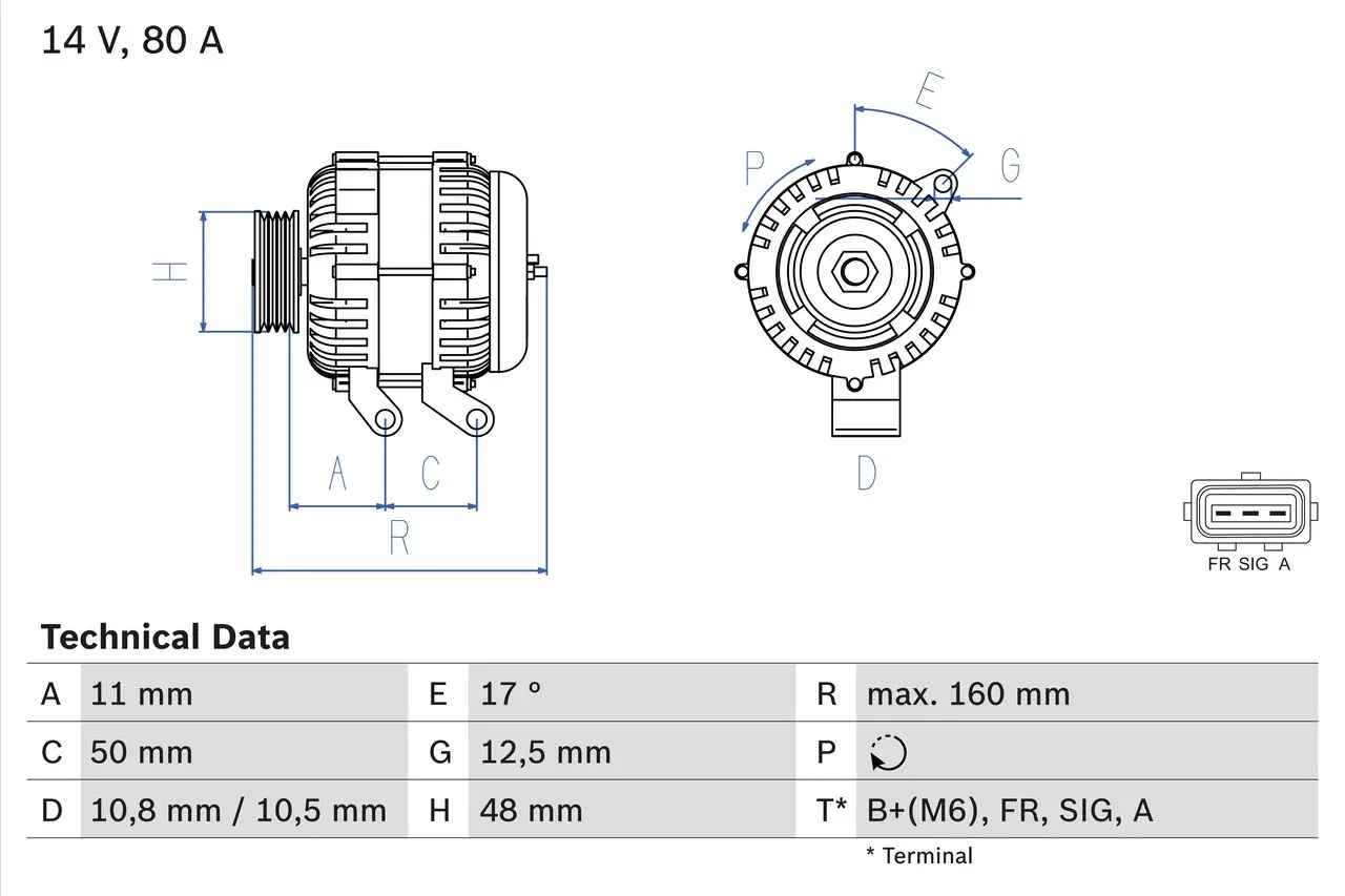 generátor BOSCH 0 986 044 701