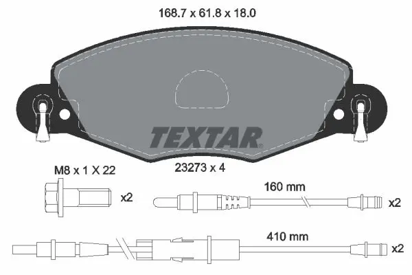 Sada brzdových destiček, kotoučová brzda TEXTAR 2327301