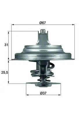 Termostat, chladivo MAHLE TX 25 87D