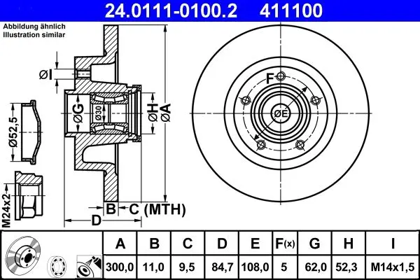 Brzdový kotouč ATE 24.0111-0100.2