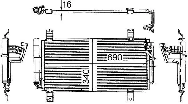 MAHLE ORIGINAL Kondenzátor, klimatizace AC 714 000S