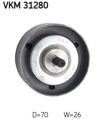 Vratná/vodicí kladka, klínový žebrový řemen SKF VKM 31280