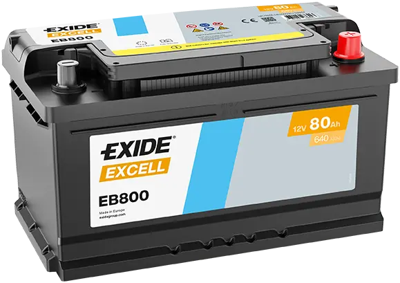 Autobaterie Exide Excell 12V, 80Ah, 640A, EB800