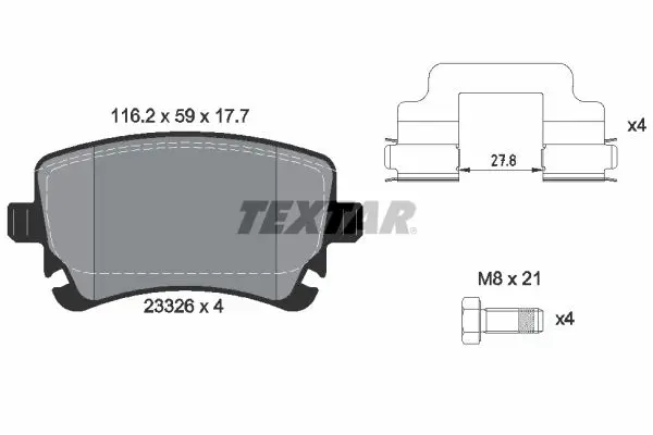 Sada brzdových destiček, kotoučová brzda TEXTAR 2332601