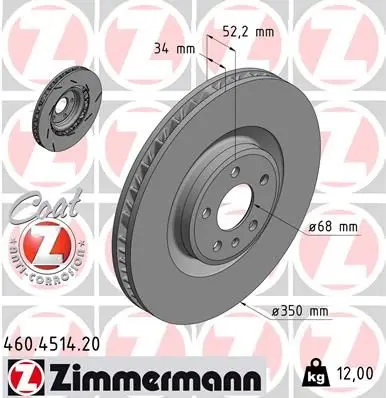 Brzdový kotouč ZIMMERMANN 460.4514.20