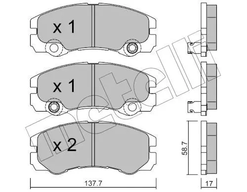 Sada brzdových destiček, kotoučová brzda METELLI 22-0357-1