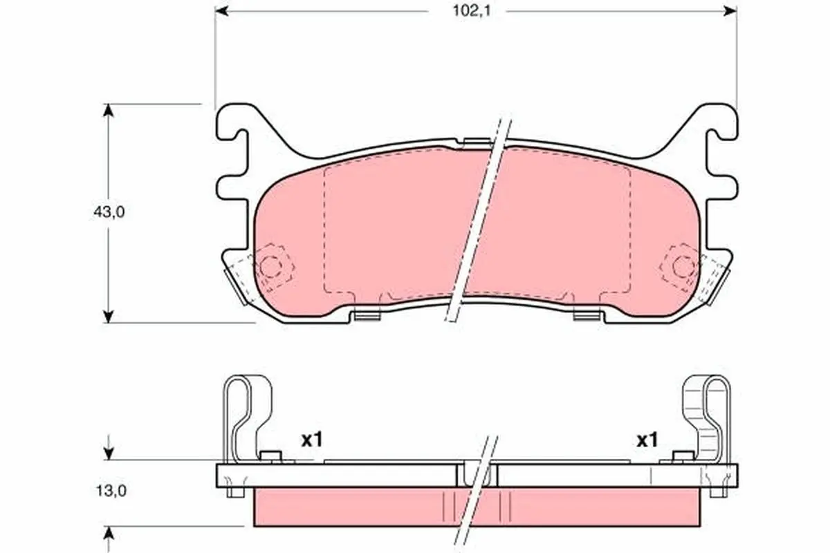 Sada brzdových destiček, kotoučová brzda TRW GDB3129