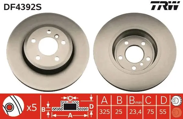 Brzdový kotouč TRW DF4392S