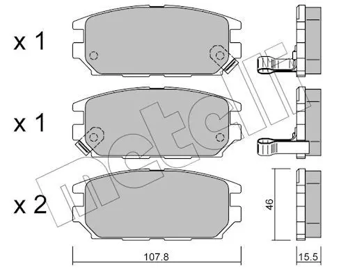 Sada brzdových destiček, kotoučová brzda METELLI 22-0483-0
